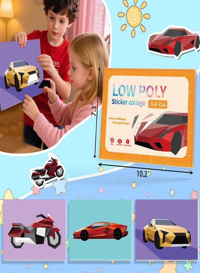 Flamax Large Sticker Paint Book-Create 8 Vehicle Pictures, Waterproof, Perforated for Easy Tearing Stickers, Sticker by Number Kids 3-5, Stickers Paint Books for Kids Ages 4-8 - Image 2